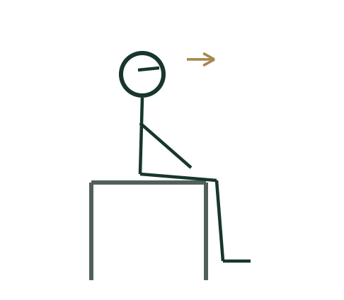 Simplified movement schematic for Eyes-open orientation; follow the adjacent instructions and adaptations