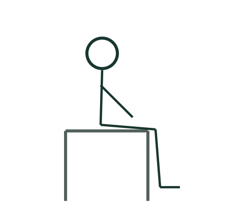 Simplified movement schematic for Resting the jaw; follow the adjacent instructions and adaptations